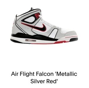 9.5 Nike Air flight Falcon "Metallic Silver Red"